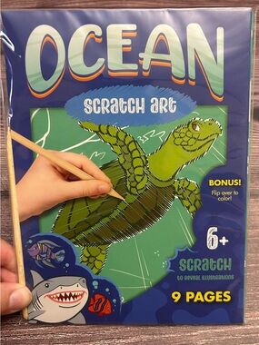 Ocean Scratch Art Kit Notebook - Green Cover